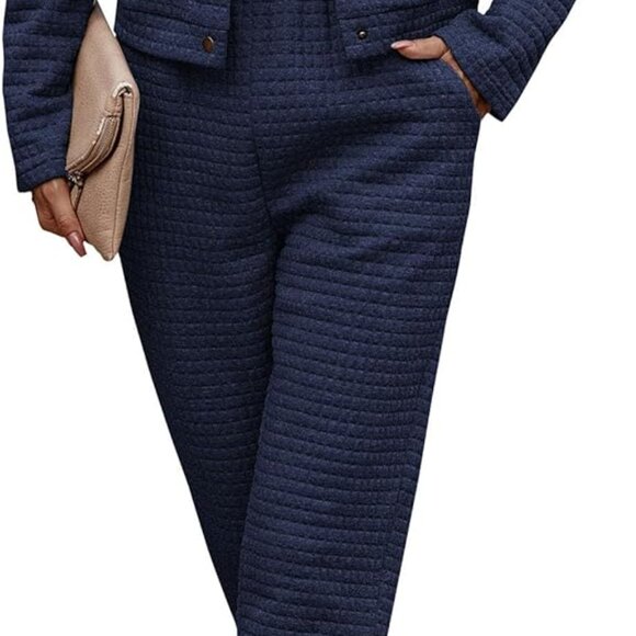 Womens Two Piece Sets Fall 2025 Long Sleeve Button Down Shacket Jacket Long Swea - Picture 1 of 5